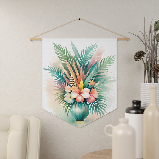 Tropical Floral and Leaves Bouquet Pennant