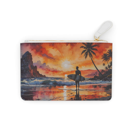 Beach Sunset Surf Mini Clutch Bag
