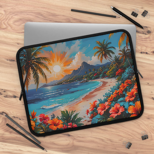 Vibrant Tropical Paradise Laptop Sleeve