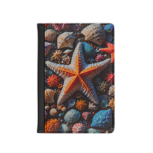 Colorful Starfish and Shells Passport Cover