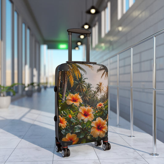 Vibrant Yellow Hibiscus Cabin Suitcase