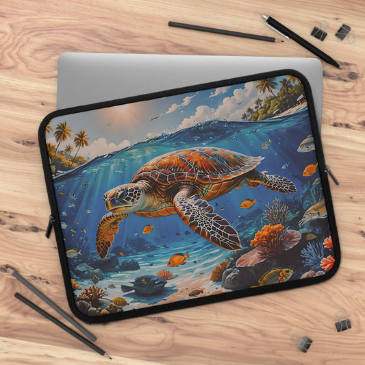 Tropical Sea Turtle Laptop Sleeve