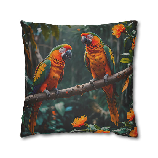 Parrots in the Tropics Pillow Cover
