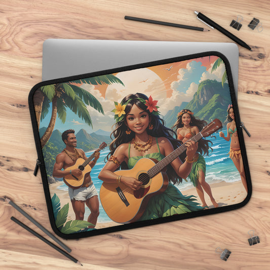 Tropical Hawaiian Beach Fun Laptop Sleeve