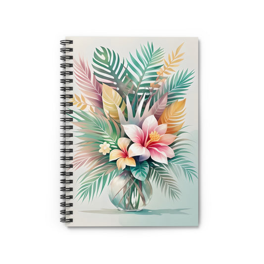 Tropical Palm Leaves Floral Spiral Notebook