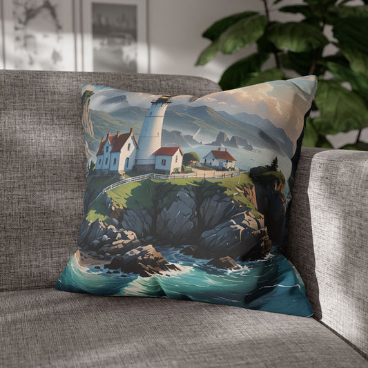 Coastal Lighthouse Pillow Cover
