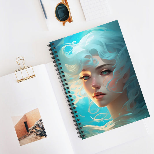 Ocean Blue Mermaid Muse Spiral Notebook