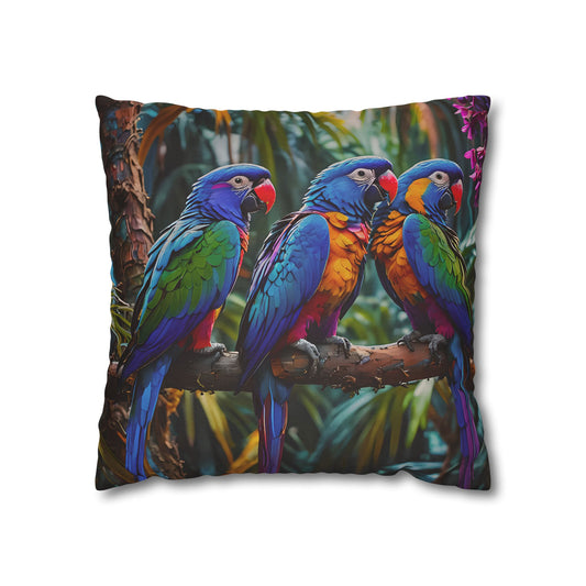 Tropical Parrots Decorative Pillowcase