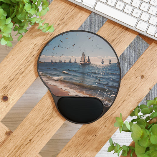 Coastal Anchored Sailboats Mouse Pad