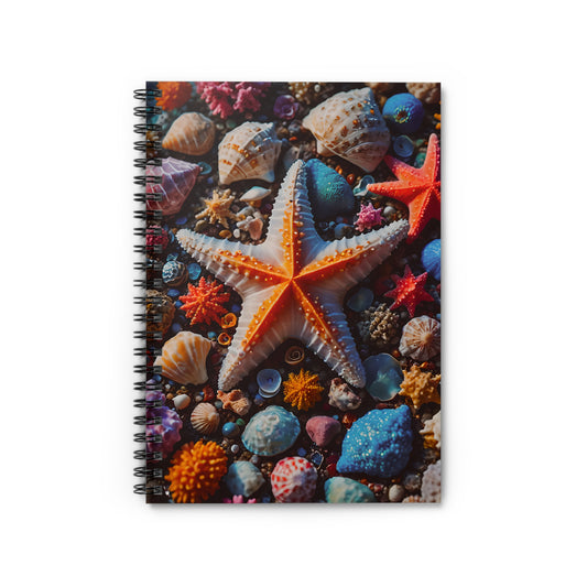 Colorful Starfish and Shells Spiral Notebook