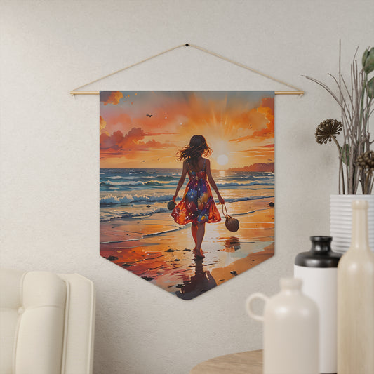 Sunset Beach Girl Boho Summer Wall Decor