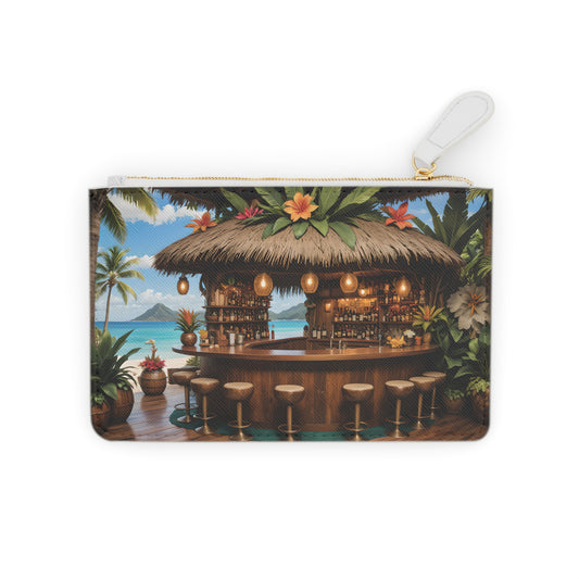 Tropical Paradise Beach Bar Mini Clutch Bag