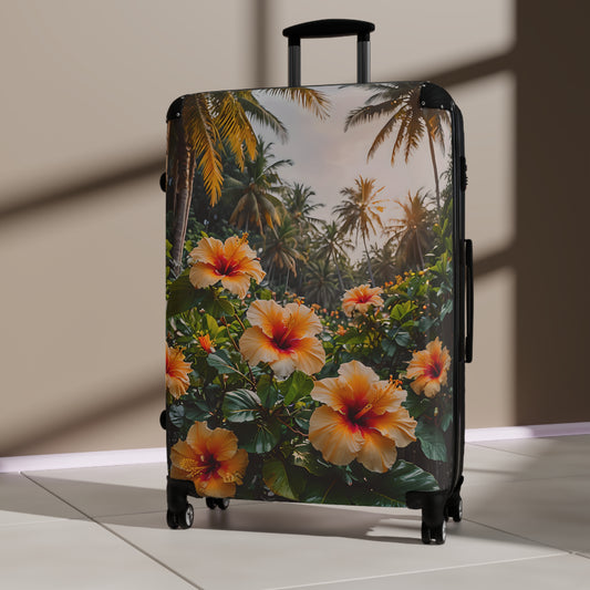 Vibrant Yellow Hibiscus Cabin Suitcase