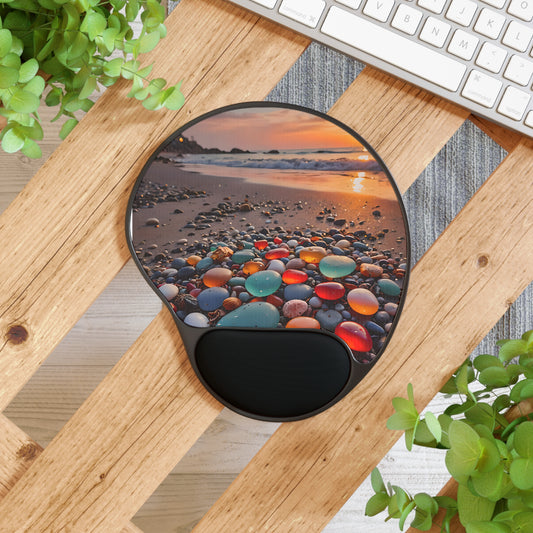 Colorful Sea Glass on the Beach Mouse Pad