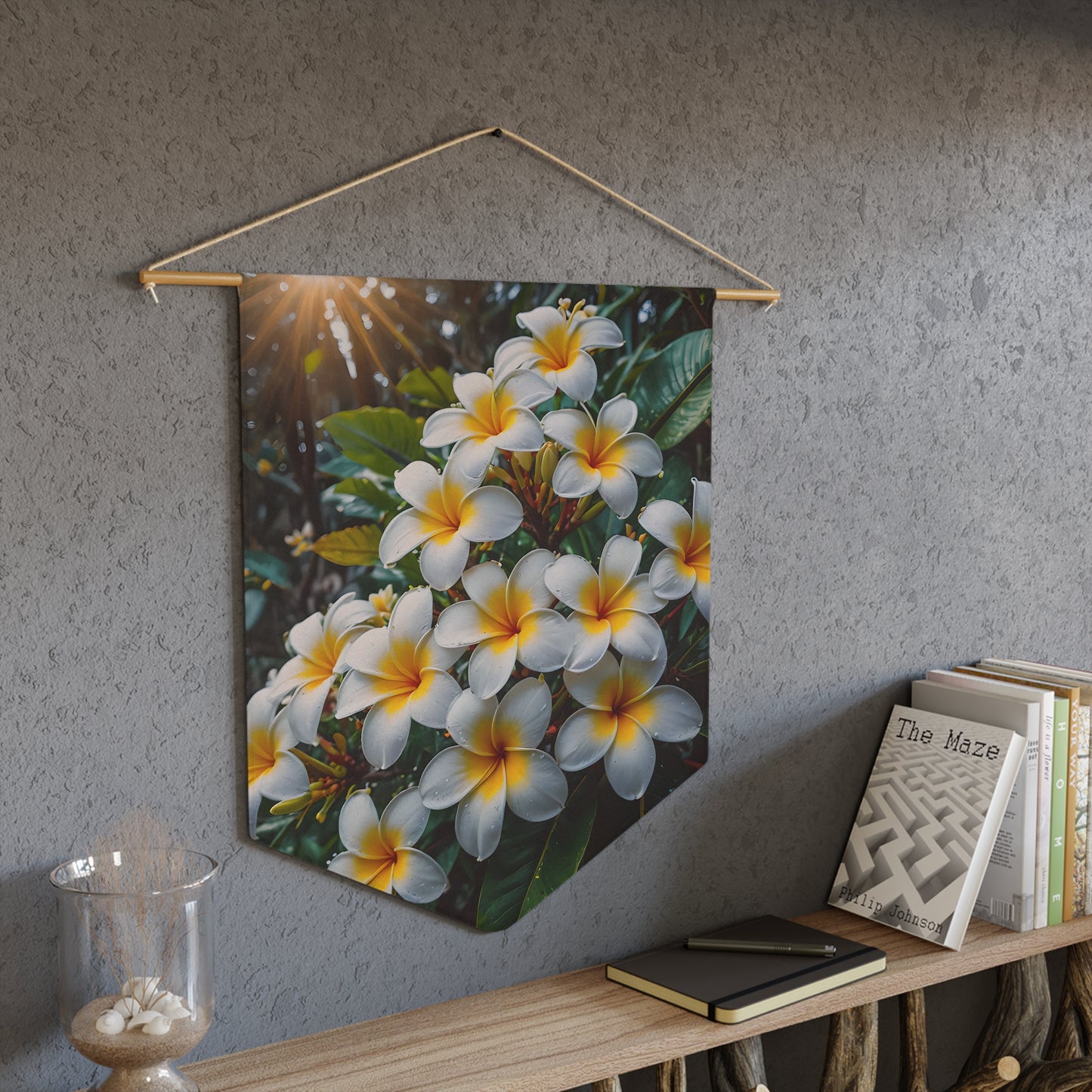 Plumeria's in a Tropical Forest Pennant