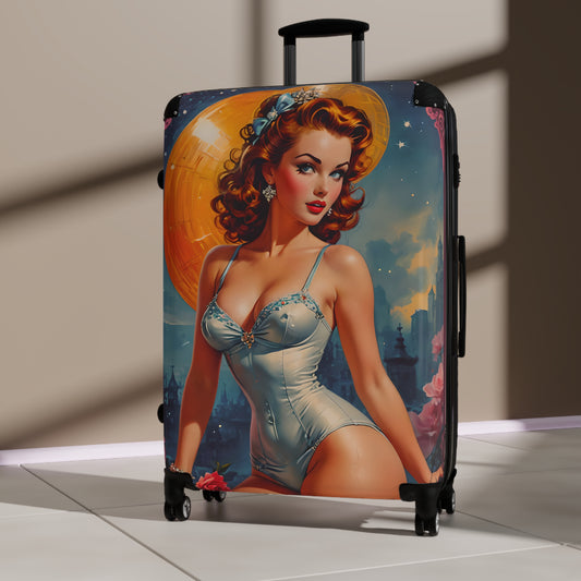 Retro Women Swimsuit Cabin Suitcase