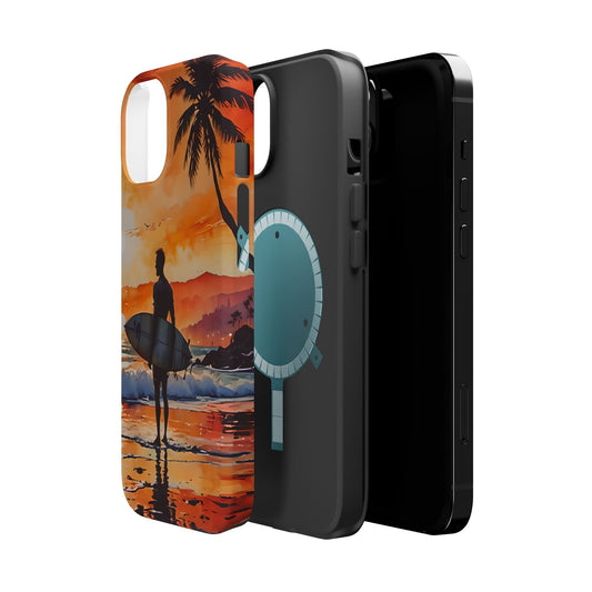 Tropical Sunset Surf Magnetic Tough Phone Case