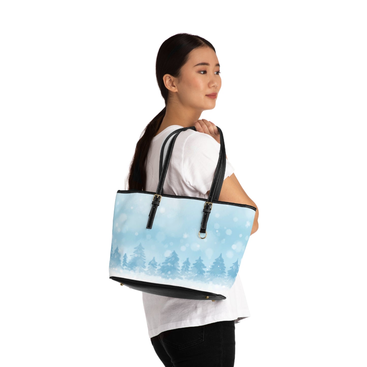 Winter Forest PU Leather Shoulder Bag