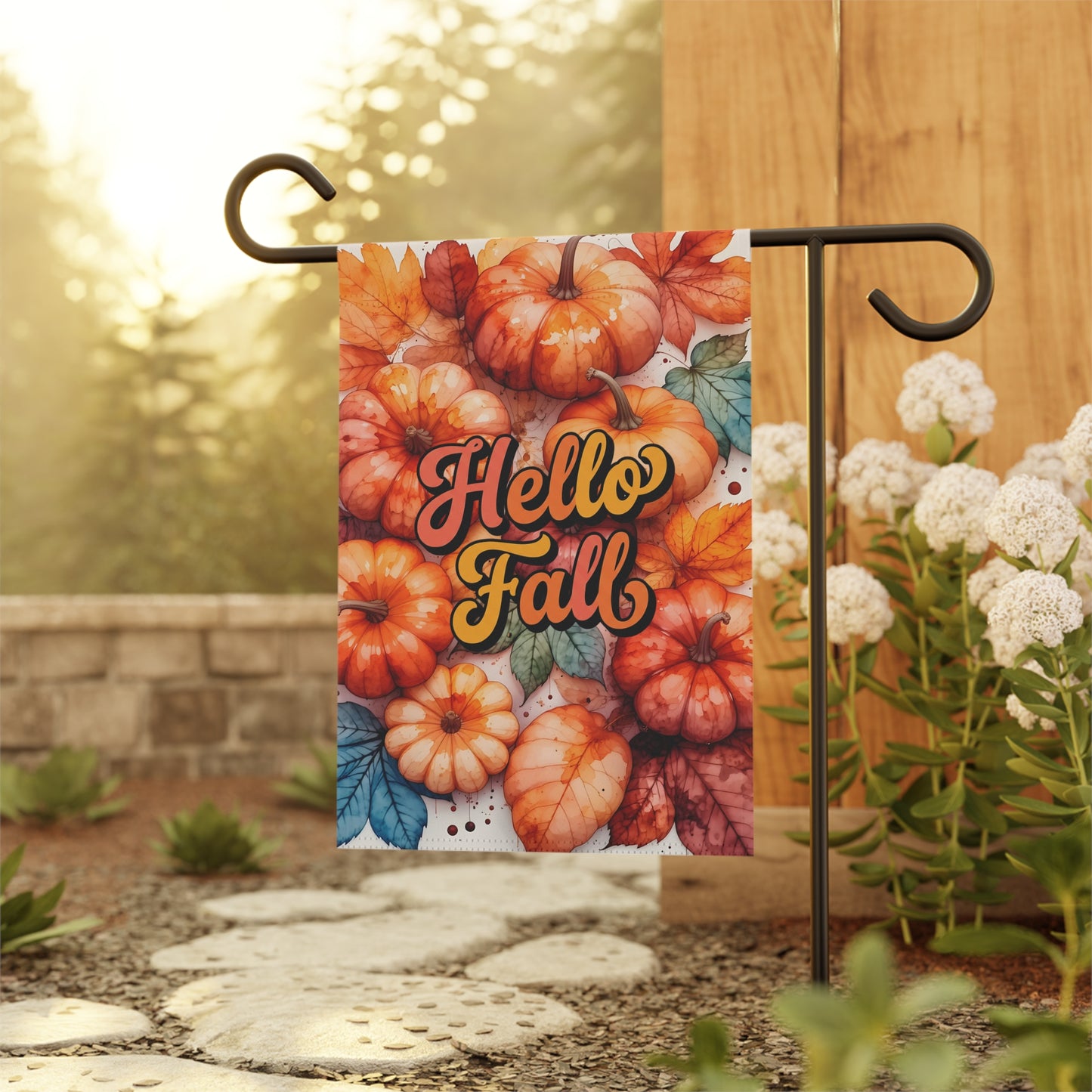 Hello Fall Pumpkin Garden Flag