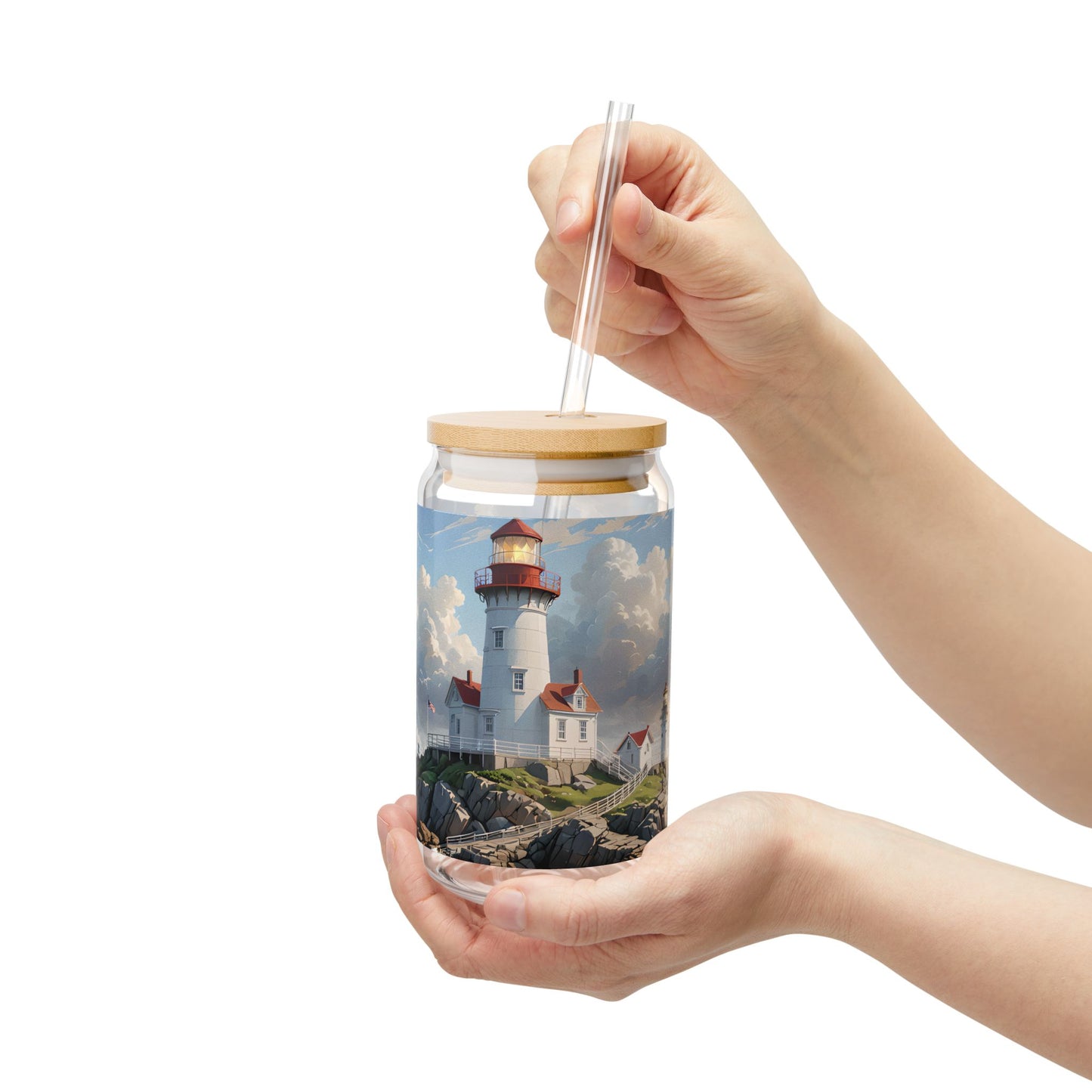Coastal Lighthouse Sipper Glass