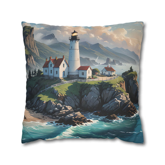 Coastal Lighthouse Pillow Cover