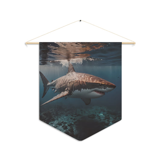Shark Lurking in the Deep Blue Sea Pennant