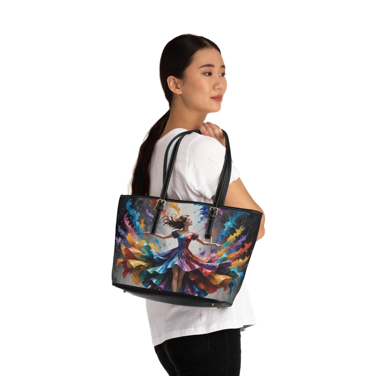 Colorburst Dancer PU Leather Shoulder Bag
