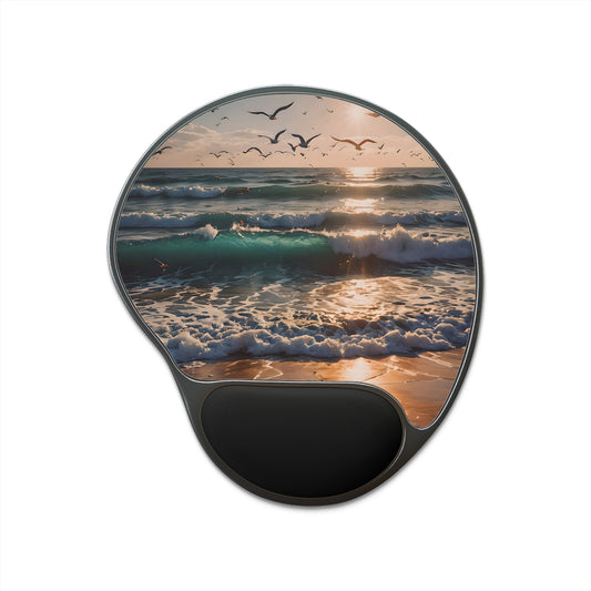 Ocean Waves Sunset Mouse Pad