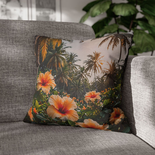 Tropical Hibiscus Decorative Pillowcase