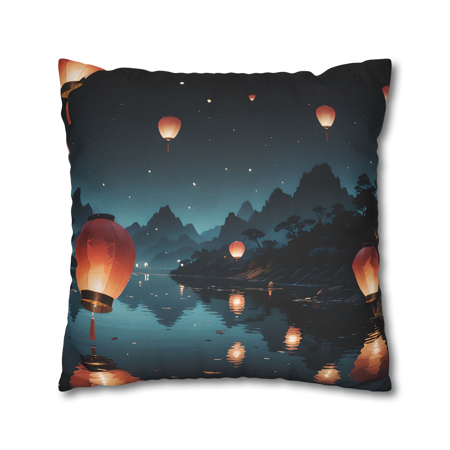 Bohemian Serene Lanterns Square Pillow Cover