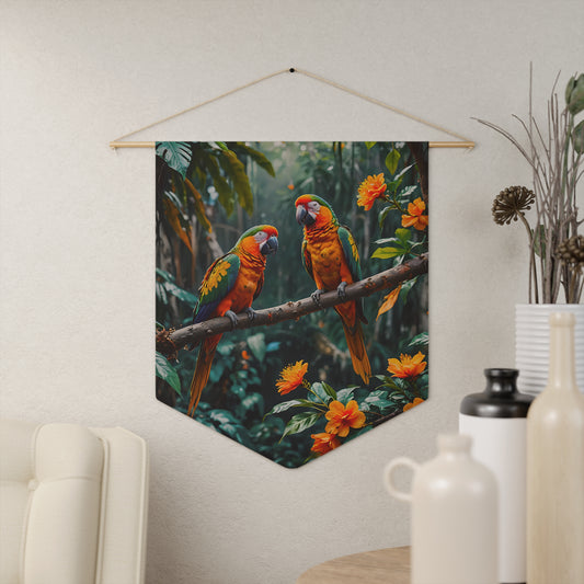 Vibrant Orange Macaw Parrots in the Tropics