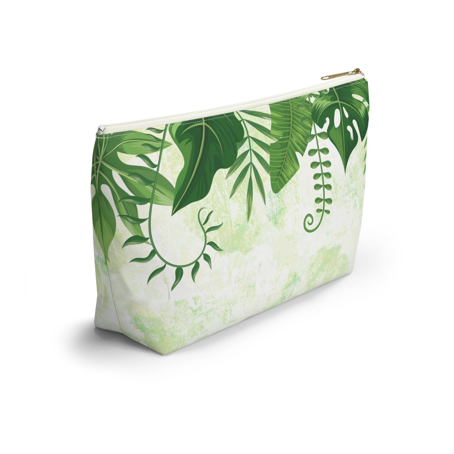 Green Botanical Accessory Pouch