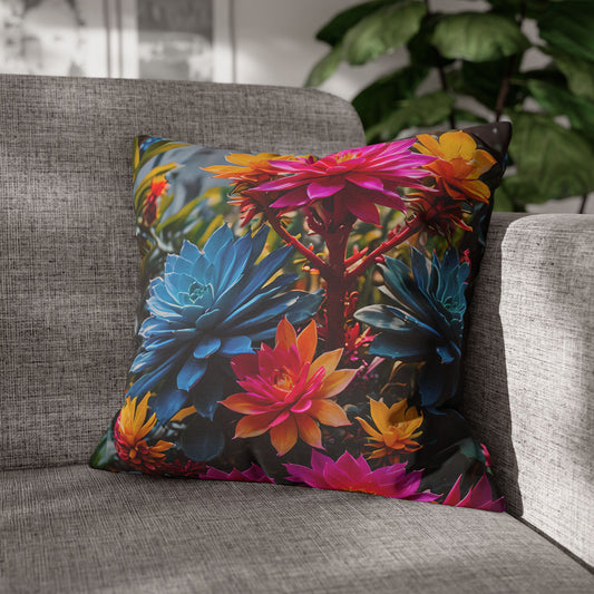 Bright Colorful Succulents Pillow Cover