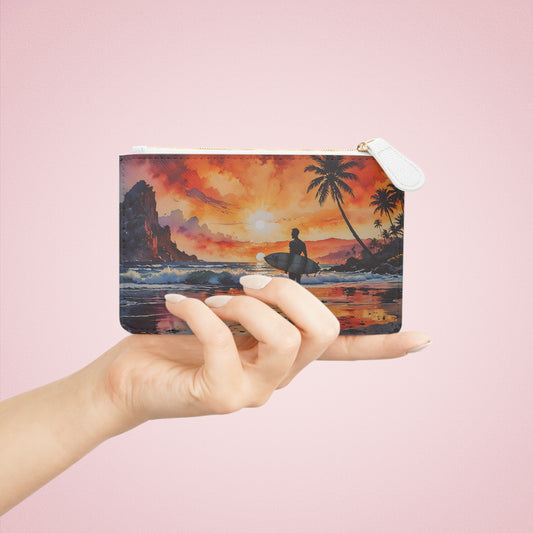Beach Sunset Surf Mini Clutch Bag