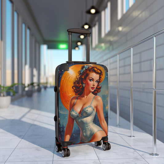 Retro Women Swimsuit Cabin Suitcase
