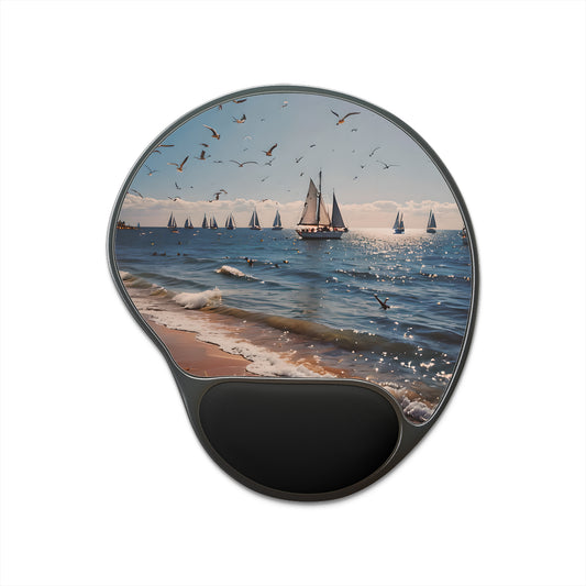Coastal Anchored Sailboats Mouse Pad