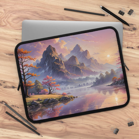 Artistic Mountain Sunset Laptop Sleeve