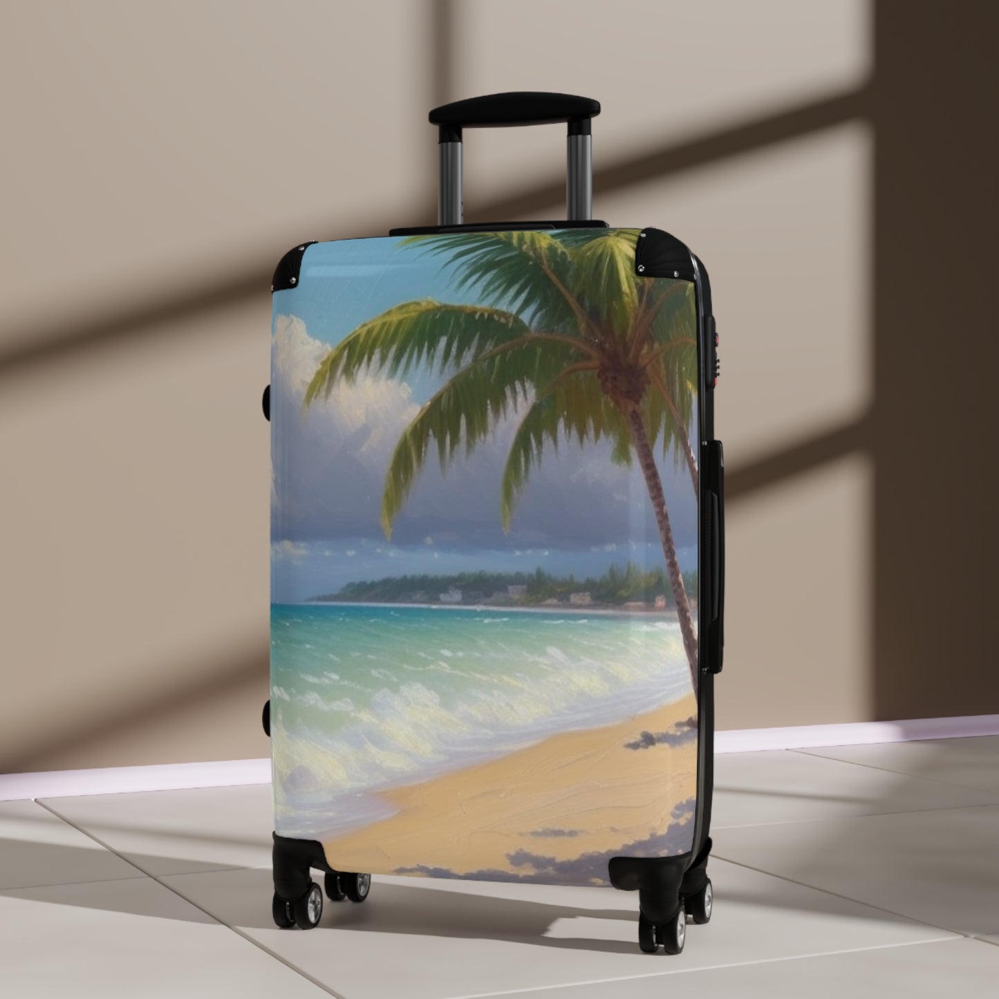 Palm Tree Seaside Cabin Suitcase