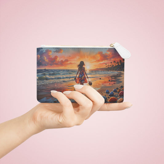 Beach Sunset Walk Mini Clutch Bag