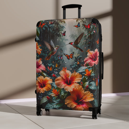 Topical Hibiscus & Hummingbird Cabin Suitcase