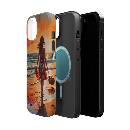 Beach Sunset Walk Magnetic Tough Phone Case