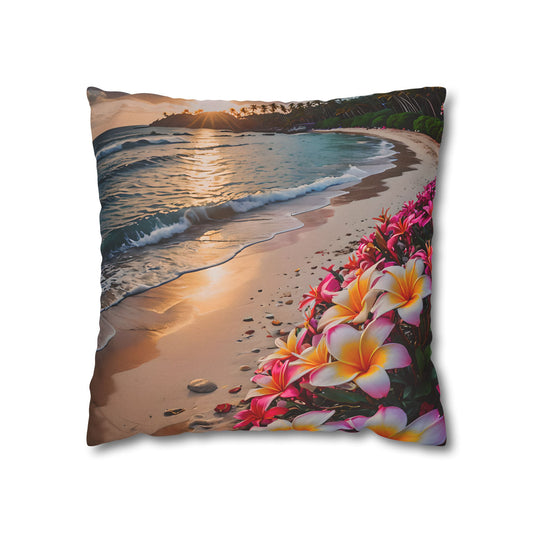 Plumeria Beach Sunset Pillowcase