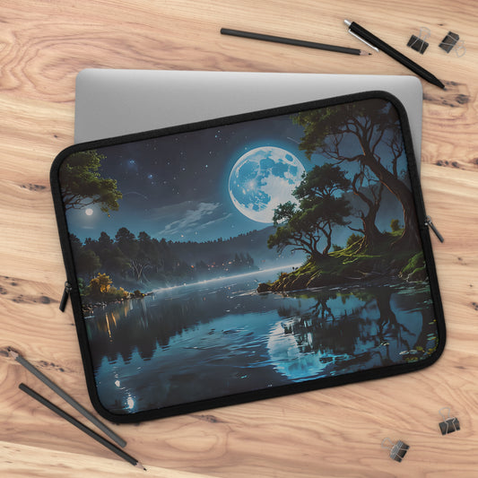 Serene Blue Moon Laptop Sleeve
