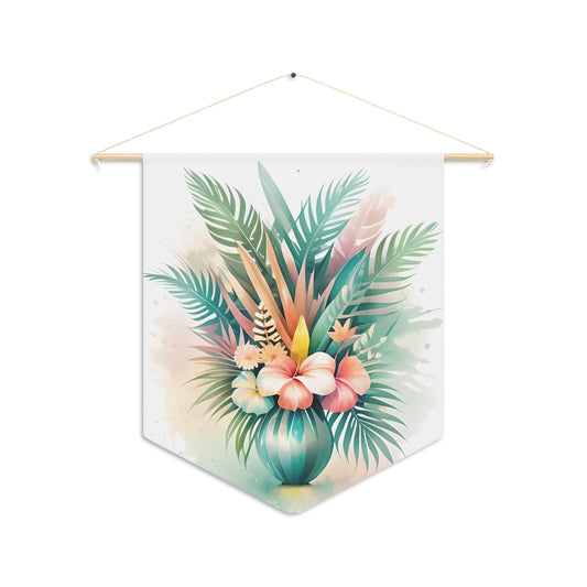 Tropical Floral and Leaves Bouquet Pennant