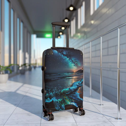 Bioluminescent Waves Beach Cabin Suitcase