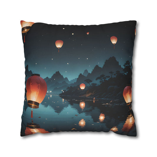 Bohemian Serene Lanterns Square Pillow Cover