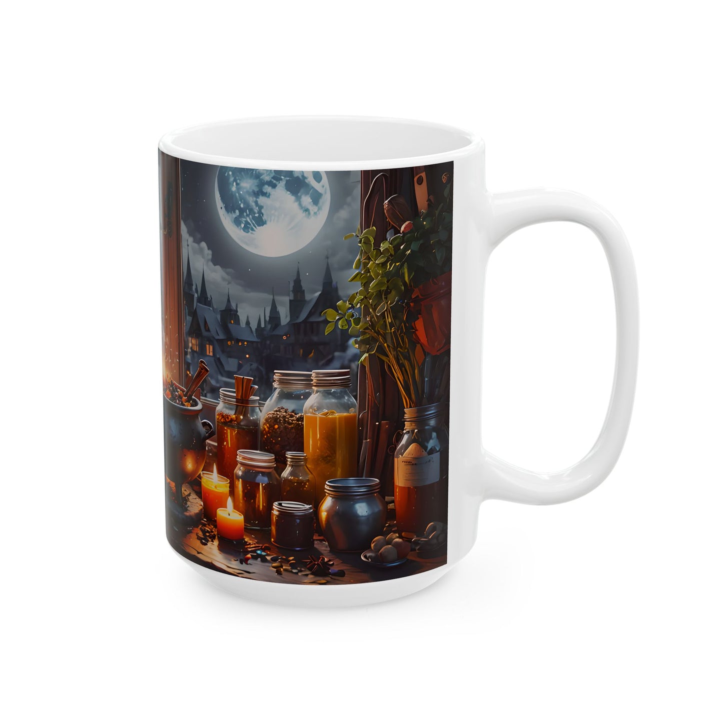Black Cat Witch Cauldron Mug