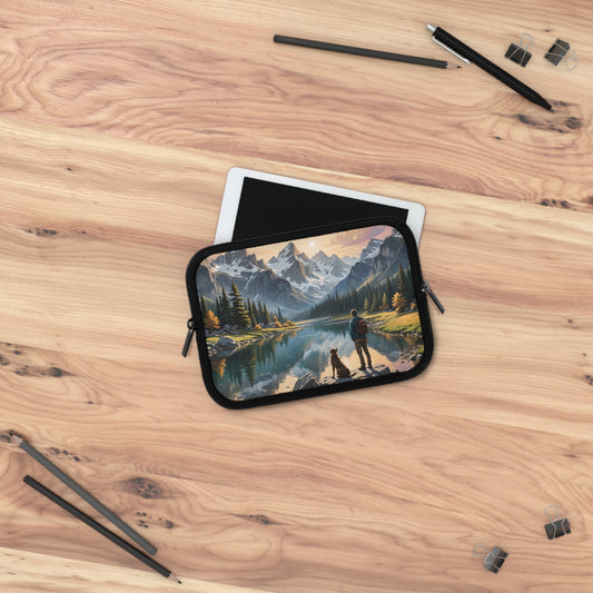 Peaceful Mountain Man and Dog Laptop Sleeve