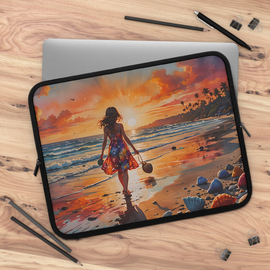 Sunset Beach Walk Laptop Sleeve