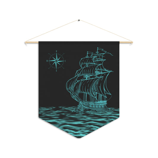 Vintage Nautical Sailing Ship Compass Wall Art